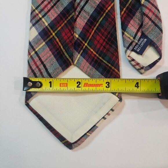 Norm Thompson Wool Plaid Tie Made in Oregon "Escape from the ordinary" - Picture 3 of 5